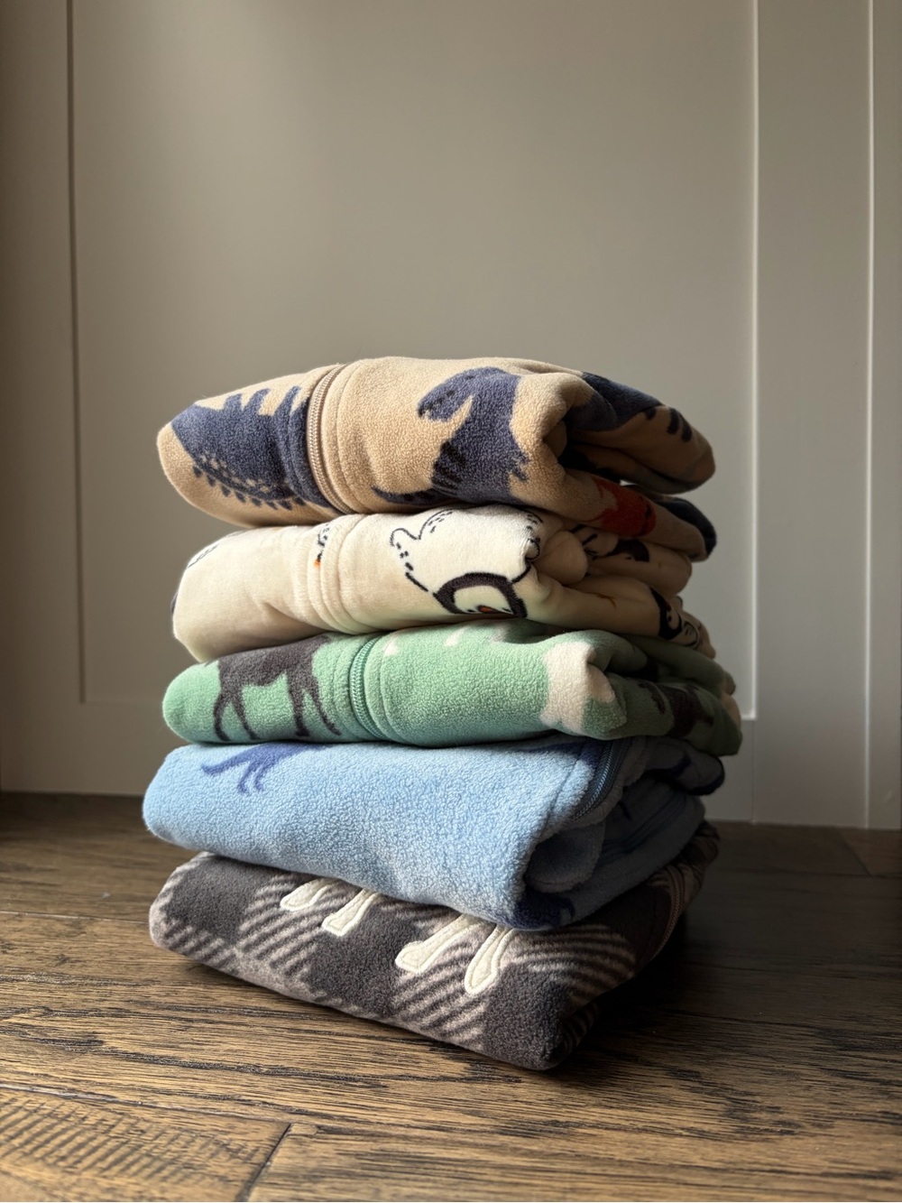 Bundle of 5 Plush Baby Boy Onesies - 3-6 Months
